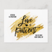 Modern Gold White Black Wedding BEWAAKT DE DATUM Aankondigingskaart (Voorkant)