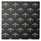 Modern Gold White Diamond Eyes Blue Pattern Tegeltje (Voorkant)