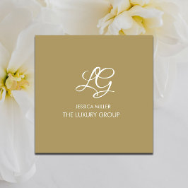 Modern Gold White Elegant Vierkante Visitekaartje