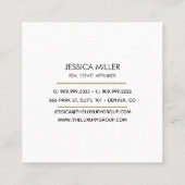 Modern Gold White Elegant Vierkante Visitekaartje (Achterkant)