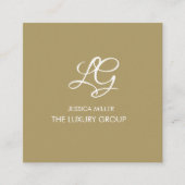 Modern Gold White Elegant Vierkante Visitekaartje (Voorkant)