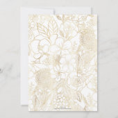 Modern Gold White Floral Doodles line art (Achterkant)