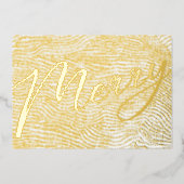 Modern Gold White Lijst met prettige kerstdagen Fo Folie Feestdagenkaart (Voorkant)