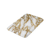 Modern Gold White Marble Stone Chic Pattern Badmat (Gekanteld)