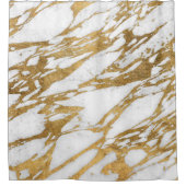 Modern Gold White Marble Stone Chic Pattern Douchegordijn (Voorkant)