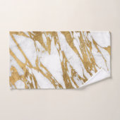 Modern Gold White Marble Stone Chic Pattern Handdoek (Handdoek)