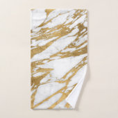 Modern Gold White Marble Stone Chic Pattern Handdoek (Handdoek)