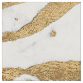 Modern Gold White Marble Stone Chic Pattern Stof (Close Up)
