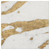 Modern Gold White Marble Stone Chic Pattern Stof (Swatch)
