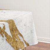 Modern Gold White Marble Stone Chic Pattern Tafelkleed (Voorbeeld)