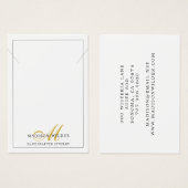 Modern Gold White Monogrammed Jewelry Ketting Visitekaartje (Voorkant /achterkant)