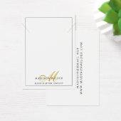 Modern Gold White Monogrammed Jewelry Ketting Visitekaartje (Bureau)