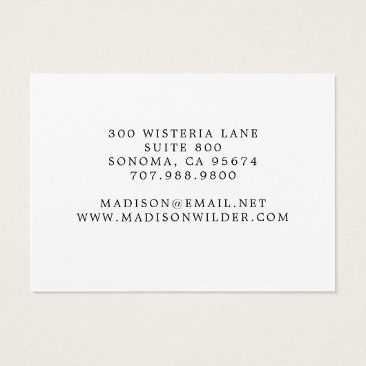 Modern Gold White Monogrammed Jewelry Ketting Visitekaartje (Achterkant)