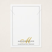 Modern Gold White Monogrammed Jewelry Ketting Visitekaartje (Voorkant)