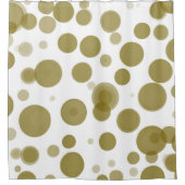 Modern Gold & White Polka Dot Bubbles Party Douchegordijn (Voorkant)