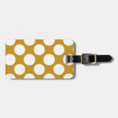Modern Gold White Polka Dots Pattern Bagagelabel (Voorkant horizontaal)