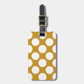Modern Gold White Polka Dots Pattern Bagagelabel (Voorkant verticaal)