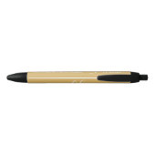 Modern Gold & White Simple Script Weddenschap Zwarte Inkt Pen (Achterkant)