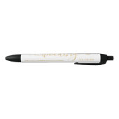 Modern Gold & White Simple Script Weddenschap Zwarte Inkt Pen (Bodem)