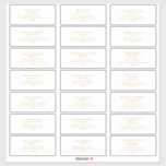 Modern Gold | White Wedding Guest Address Sticker<br><div class="desc">Dit moderne goud | stickers voor het adres van de witte bruiloft zijn perfect voor je lelijke bruiloft. Hun eenvoudige, unieke abstracte ontwerp, vergezeld van een hedendaags minimaal script en gouden kleurenpalet, geeft dit product een gevoel van elegante formele luxe terwijl het simplistische, chic bohemen blijft. Houd het zoals is,...</div>