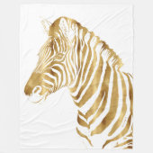 Modern Gold White Zebra Animal Safari Design Fleece Deken (Voorkant)