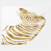 Modern Gold White Zebra Animal Safari Design Fleece Deken (Voorkant (Horizontaal))