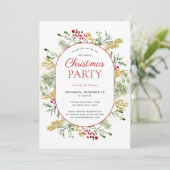 Modern Gold Winter Greenery kerstfeest Kaart (Staand voorkant)