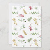 Modern Gold Winter Greenery kerstfeest Kaart (Achterkant)