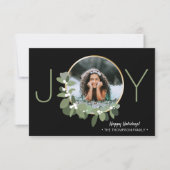 Modern Gold Wreath | Joy | Kerstfoto Kaart (Voorkant)