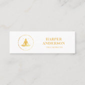 Modern Gold Yoga Instructor Professional Logo Mini Visitekaartje (Voorkant)