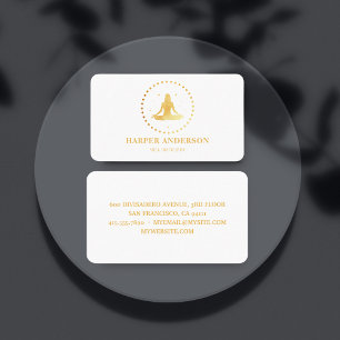 Modern Gold Yoga Instructor Professional Logo Visitekaartje