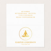 Modern Gold Yoga Instructor Professional Logo Visitekaartje (Buitenkant ongevouwen)