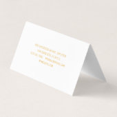 Modern Gold Yoga Instructor Professional Logo Visitekaartje (Achterkant)