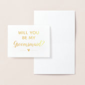 Modern Gold: You Will Be My Groomsmaid Proposal Folie Kaarten (Display)