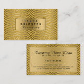 Modern Gold Zebra Stripes & Glitter Pattern Visitekaartje (Voorkant / Achterkant)