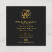 Modern Gold Zig Zag Folie Monogram Logo Vierkante Visitekaartje (Achterkant)