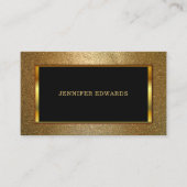 Modern Gold zwarte stijlvolle chic professional Visitekaartje (Voorkant)
