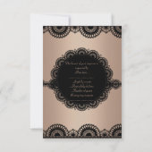 MODERN GOLDBLACK LACE ENGAGEMENT PARTY RSVP KAART (Achterkant)