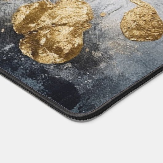 Modern Golden Abstract Floral Gepersonaliseerde na Bureaumat (Hoek)