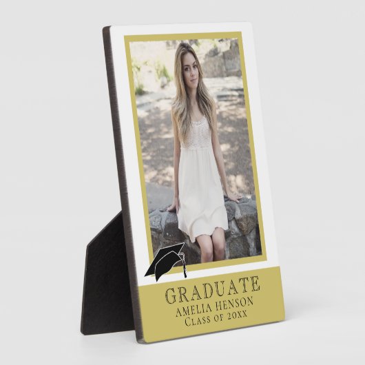 Modern Golden Afstuderen Afstuderen Foto Fotoplaat (Zijkant)