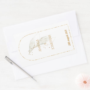 Modern Golden Arch Wedding Envelope Seal Rechthoekige Sticker