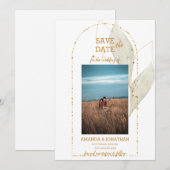 Modern Golden Arch Wedding Save the Date Kaart (Voorkant / Achterkant)