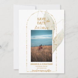 Modern Golden Arch Wedding Save the Date Kaart