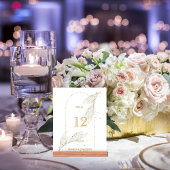 Modern Golden Arch Wedding Table Kaart Number