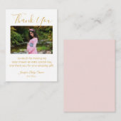 Modern Golden Bedankt baby shower Fotobudget Notitiekaartje (Voorkant / Achterkant)