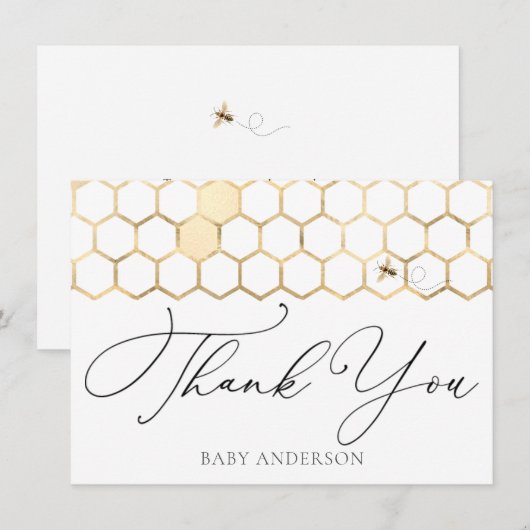 Modern Golden Bee Bedankt (Voorkant / Achterkant)