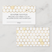 Modern Golden Bee Diaper Raffle-kaart Informatiekaartje (Voorkant / Achterkant)
