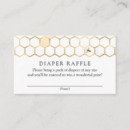 Modern Golden Bee Diaper Raffle-kaart Informatiekaartje