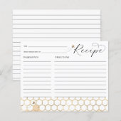 Modern Golden Bee Vrijgezellenfeest Receptenkaart (Voorkant / Achterkant)