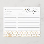 Modern Golden Bee Vrijgezellenfeest Receptenkaart (Voorkant)